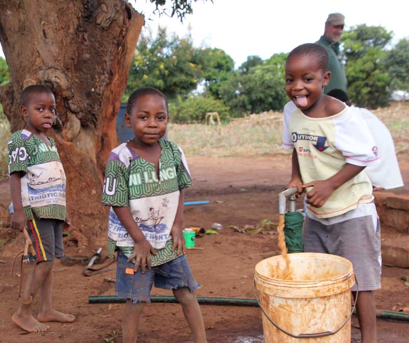 First water from EMAS borehole in Zambia