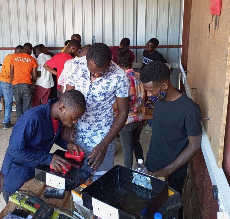 Fredrick during solar design and installation training